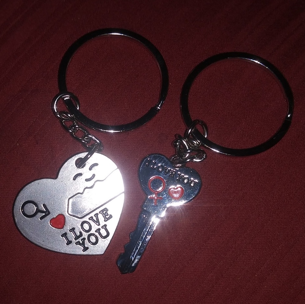 Couples " I Love You" Keychain Set